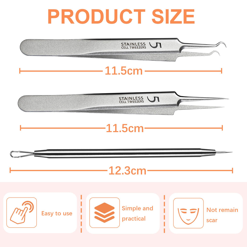 WSYUB needle tweezers milia remover for careful pore opening and blemish targeting.