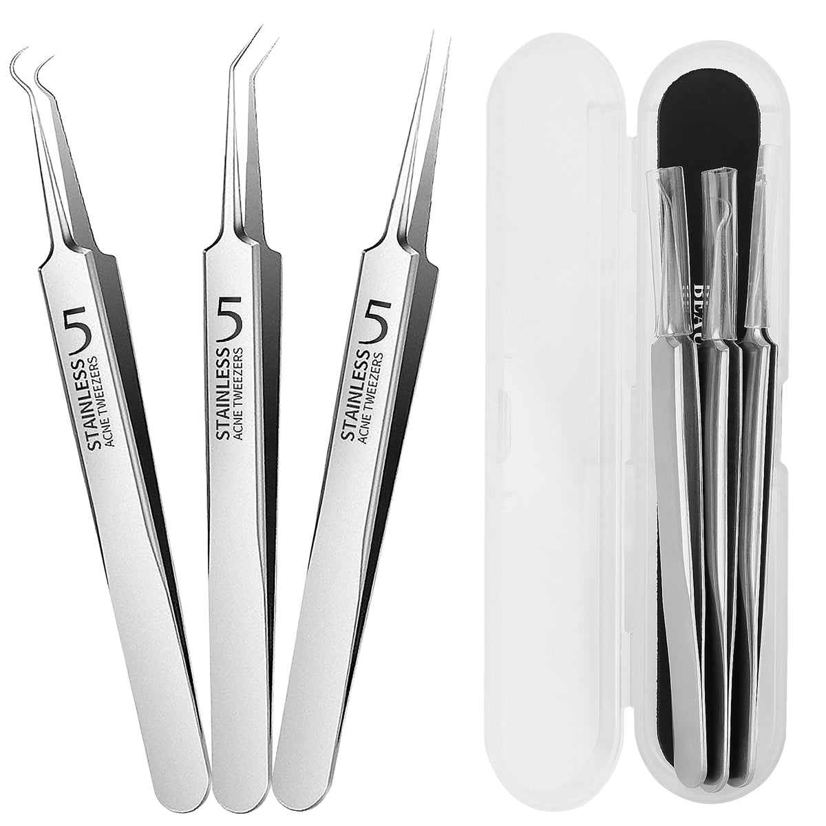 WSYUB professional blackhead tweezers with precision tip for controlled pore extraction