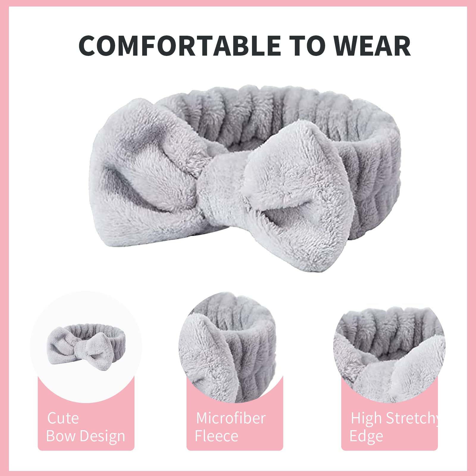 WSYUB Spa Headband adjustable elastic fits adults and kids comfortably.