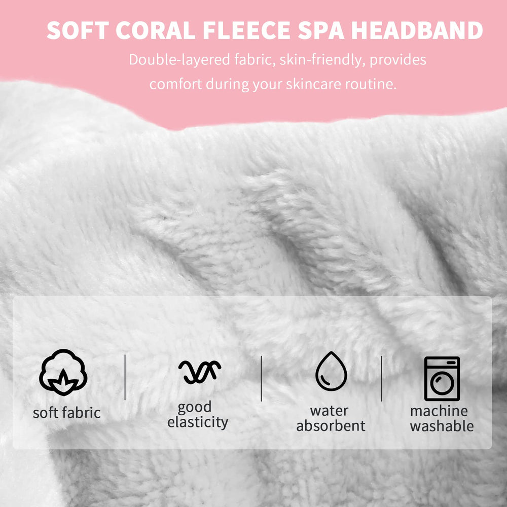 WSYUB Spa Headband with black bow helps makeup stay neat during routines.