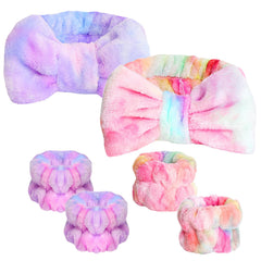 WSYUB spa headband with deep purple bow for tidy makeup sessions.