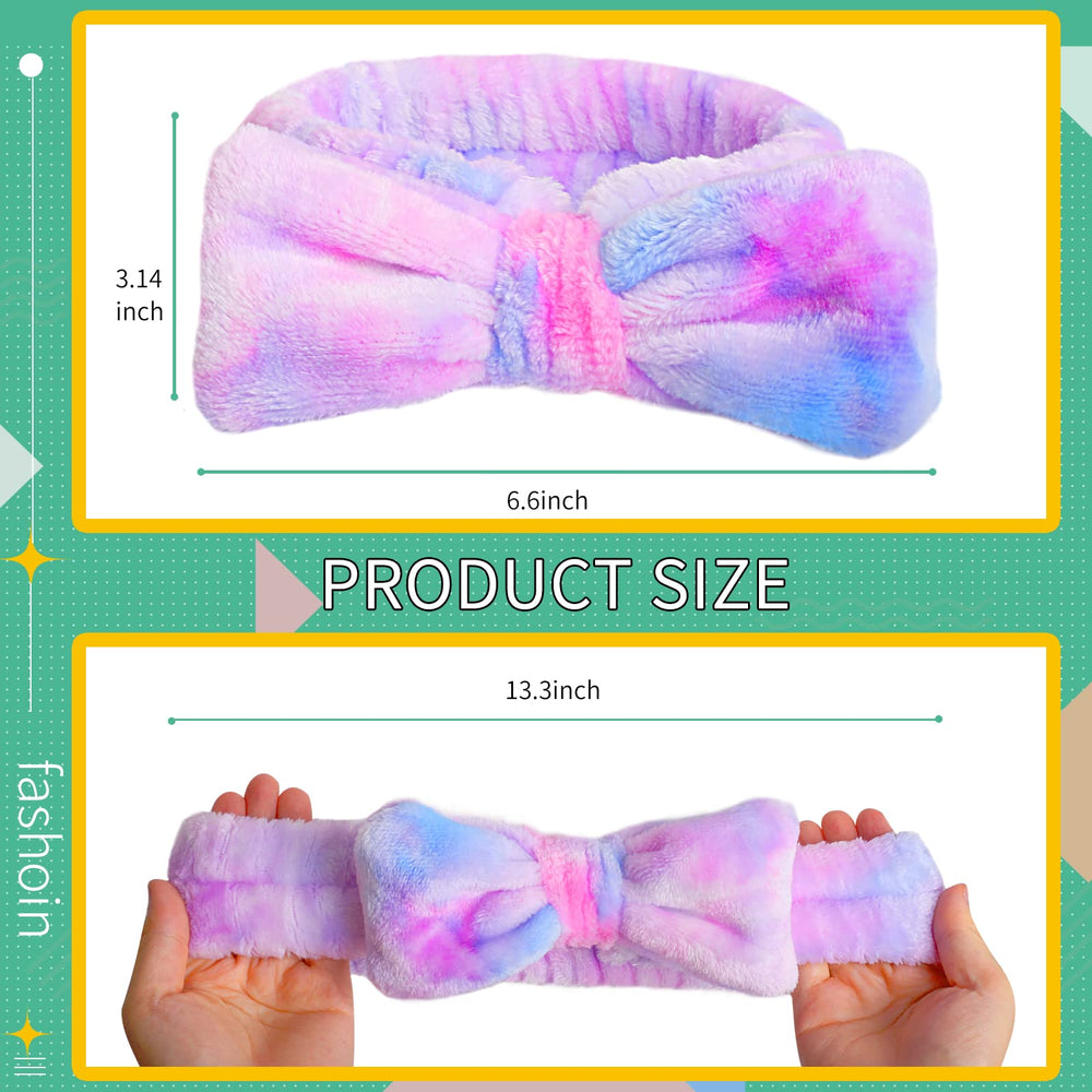 WSYUB Spa Headband in orange dye bow for makeup sessions.