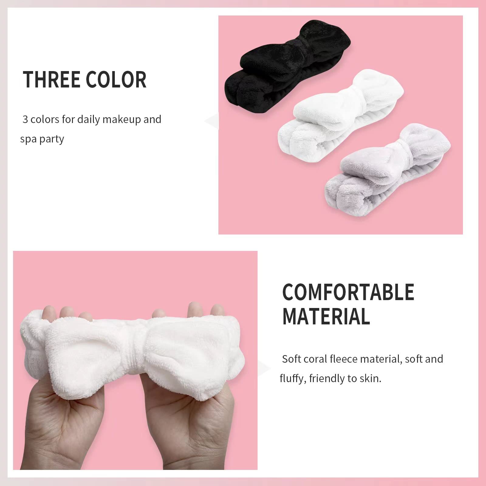 WSYUB Spa Headband soft fluffy fabric feels gentle on skin.