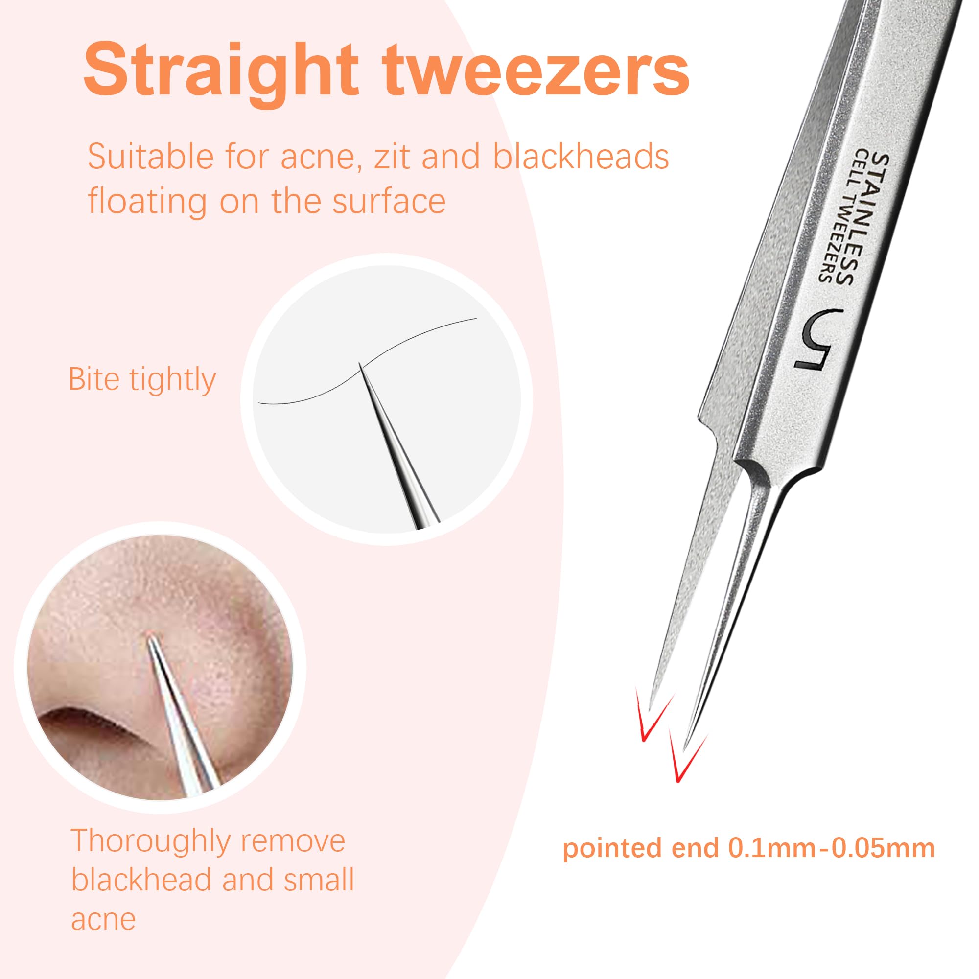 WSYUB straight ingrown hair tweezers for surface acne and ingrown hairs