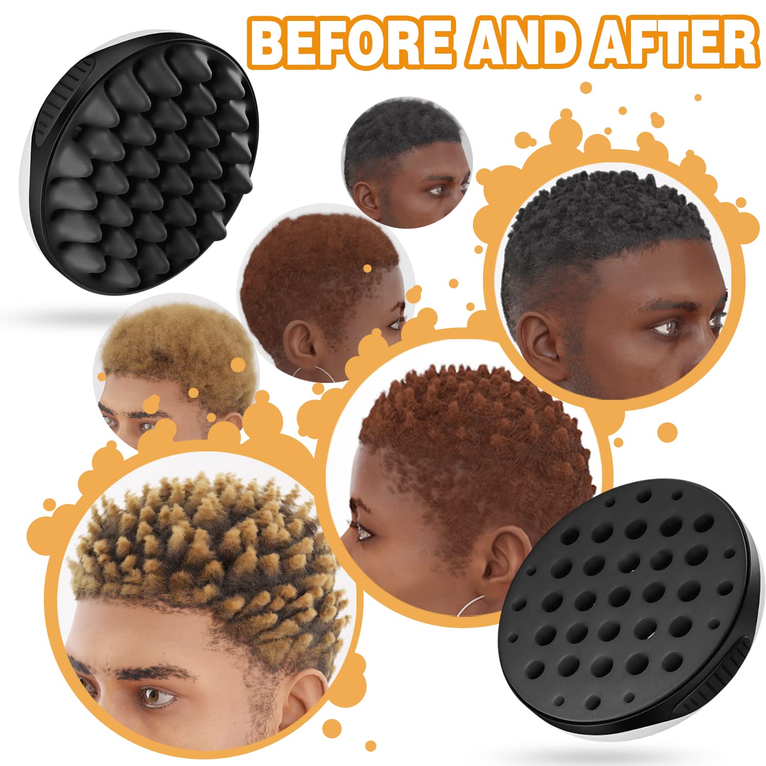 WTTORDE brush shows big and small holes for defined curls