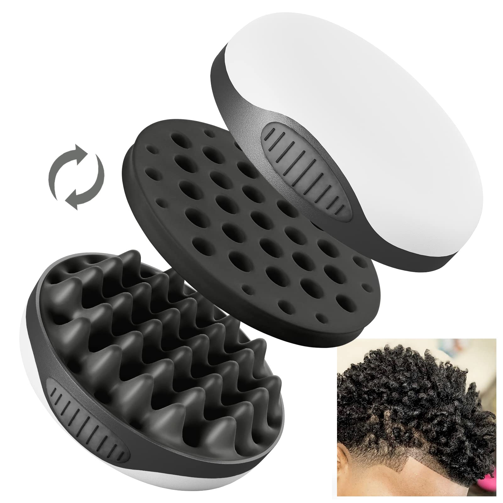 WTTORDE silicone twist curl brush with detachable two sided design for versatile styling