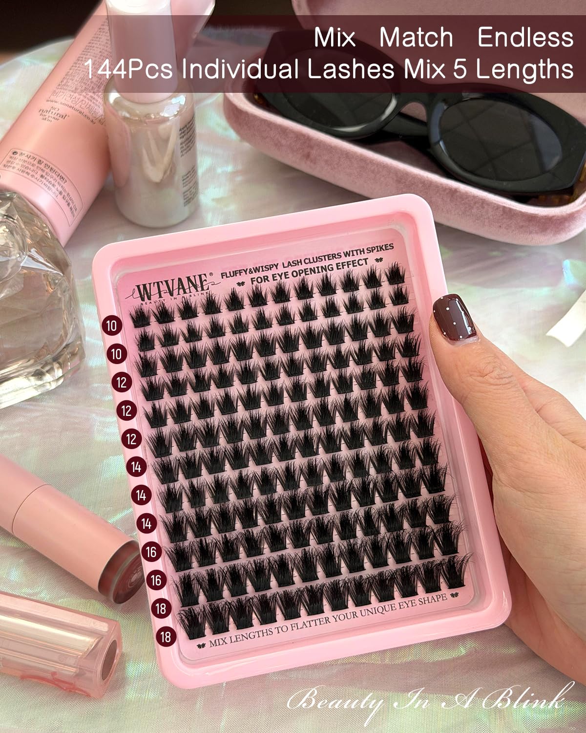 Wtvane beginner friendly clusters simplify DIY lash extensions at home.