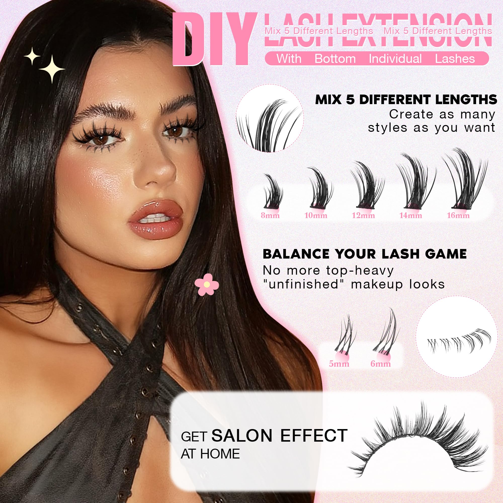 wtvane bottom lashes 5-6mm invisible band for balanced, seamless lower lash look