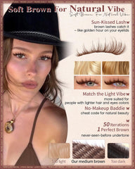 wtvane brown lash clusters C-curly 14mm for a lifted lash line