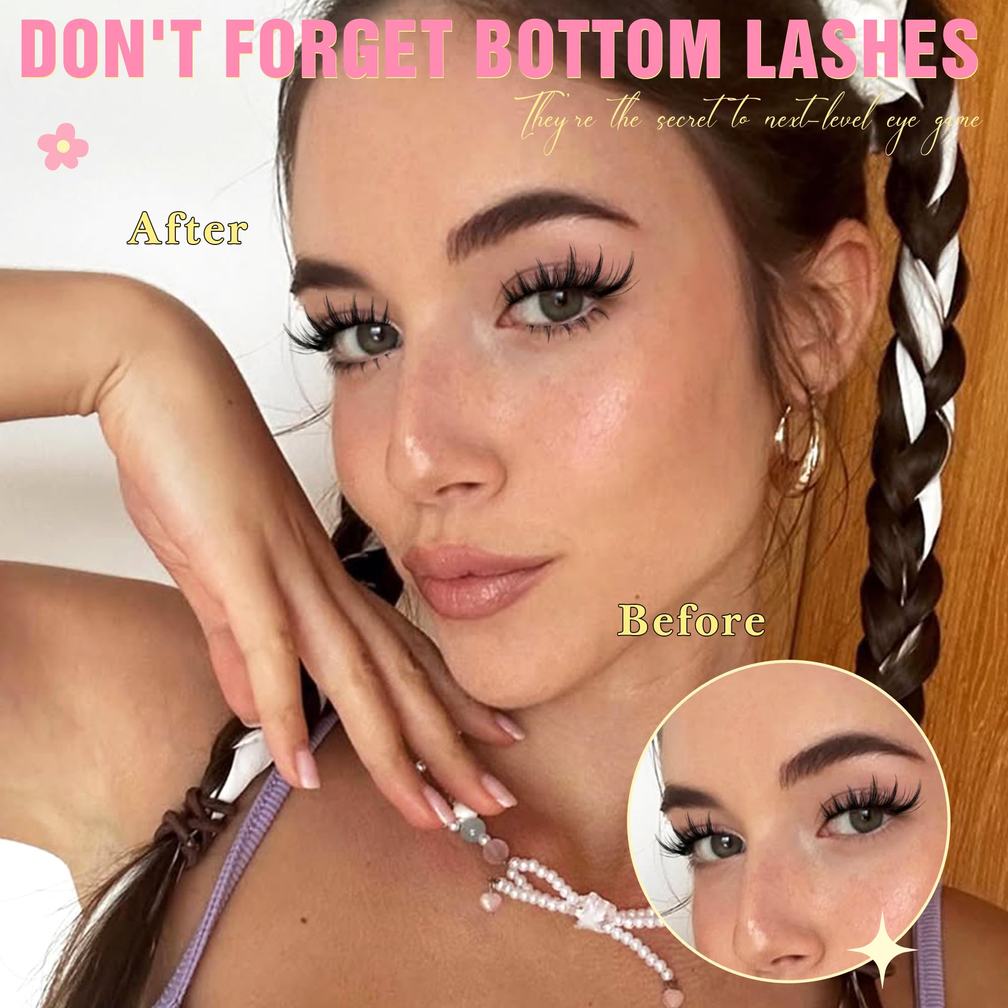 wtvane clear band lashes create seamless bottom lash looks without liner gaps