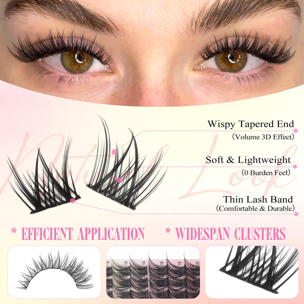 Wtvane Lash Clusters Kit precision tweezers enable precise, tidy lash placement.
