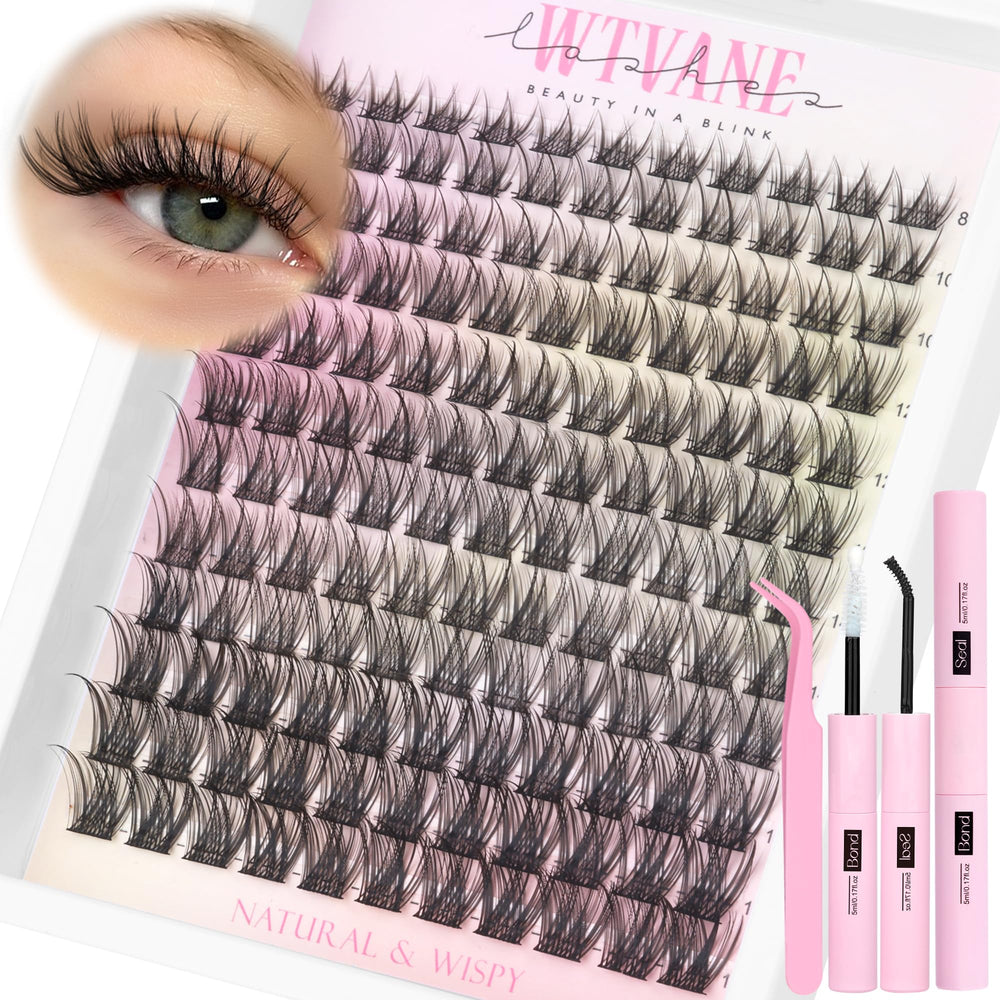 Wtvane Lash Clusters Kit wispy natural-look lashes for everyday elegance.