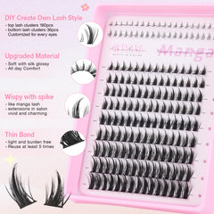 wtvane manga eye lash clusters spikes for editorial, dramatic anime-eye effect