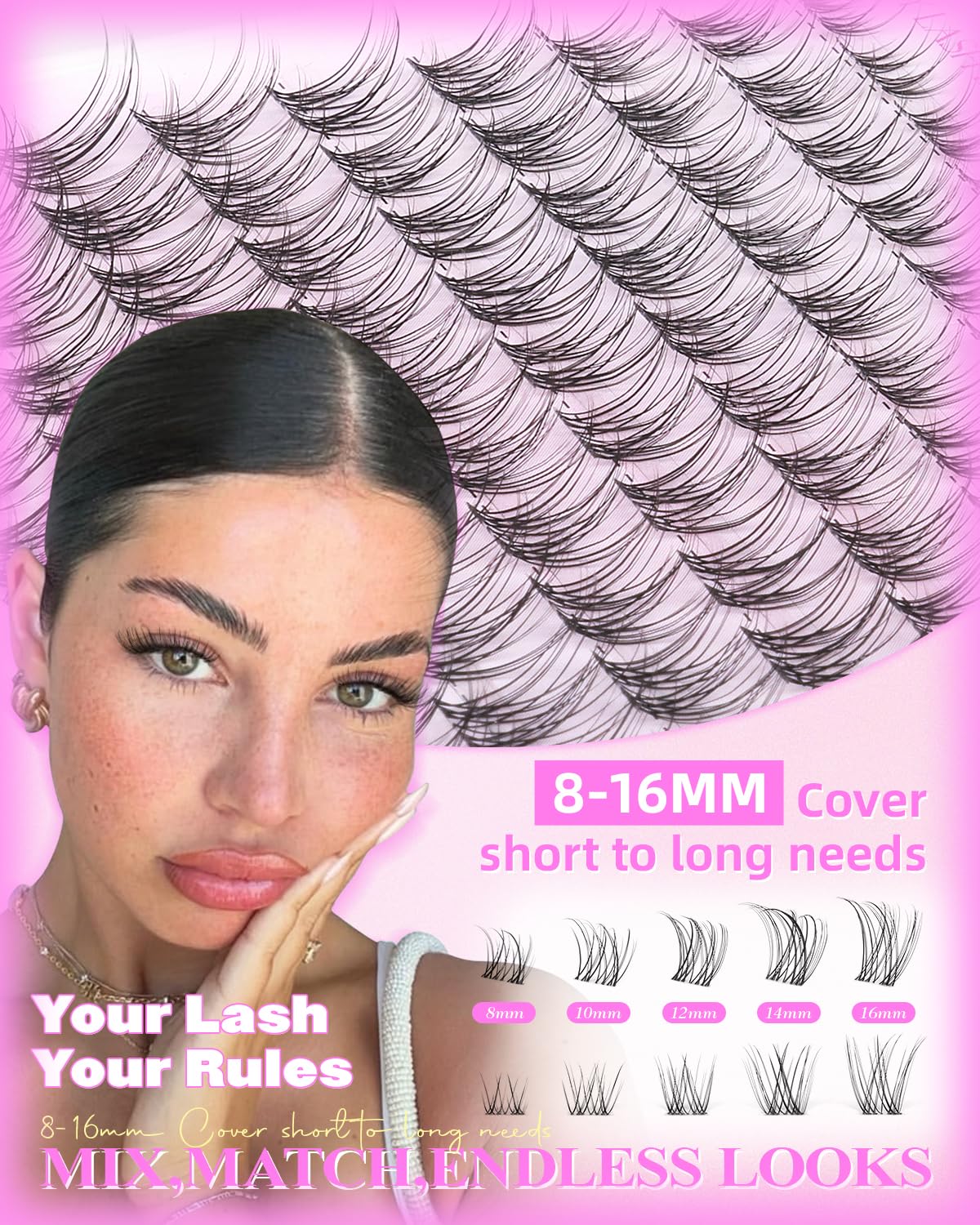 wtvane Soft PBT fiber lash clusters feel light and comfortable