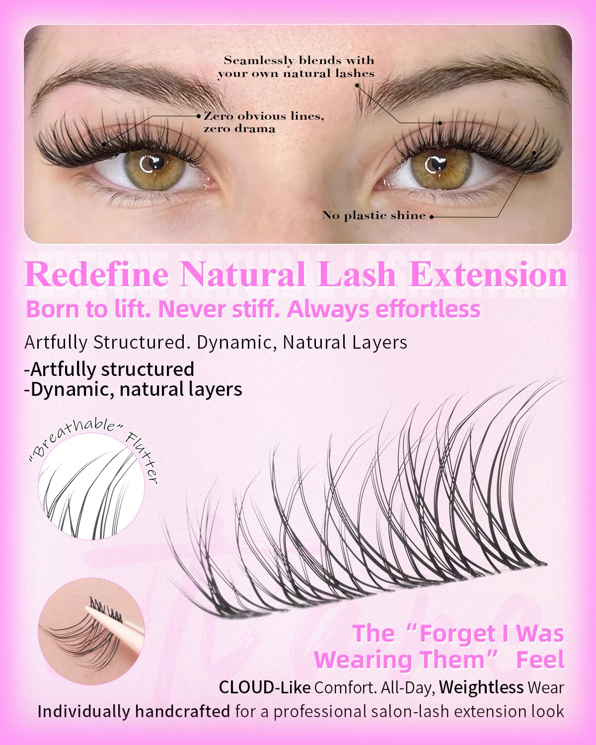 WTVANE upgraded faux mink fibers deliver soft, reusable lashes