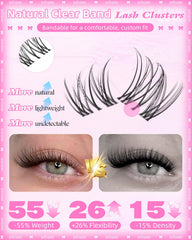wtvane wispy lash clusters soft band for comfortable daily wear