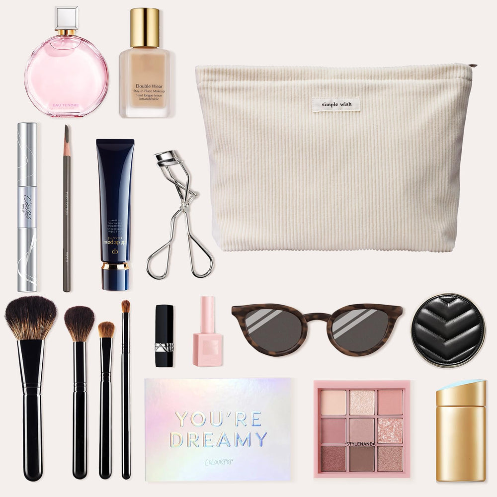 Wudygirl beige cosmetic pouch is a gift-ready fashion accessory
