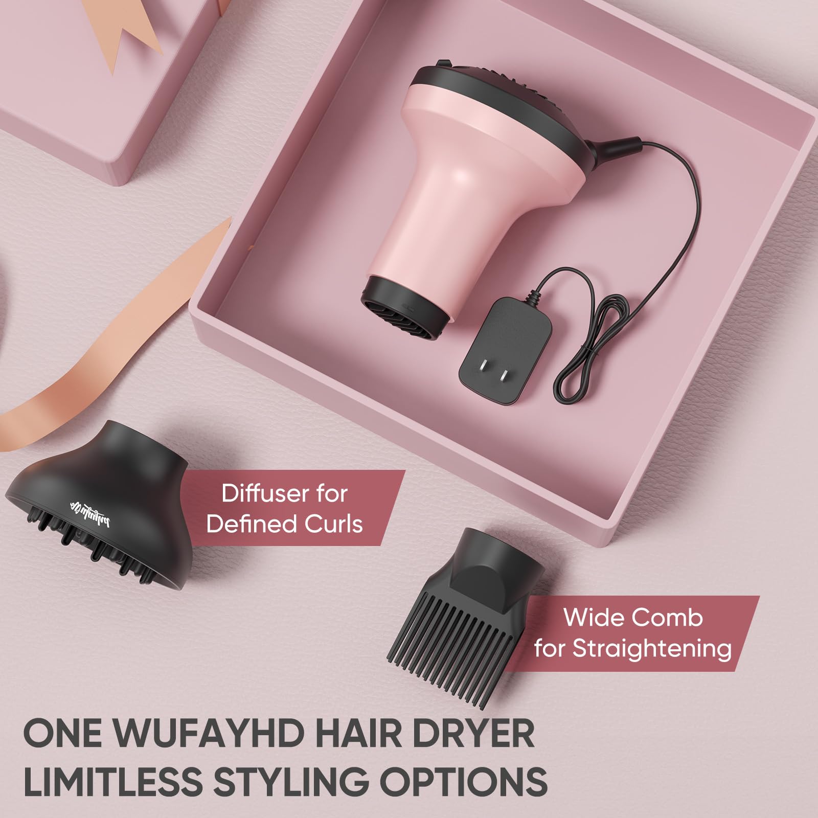 WUFAYHD travel-friendly dryer supports on-the-go styling