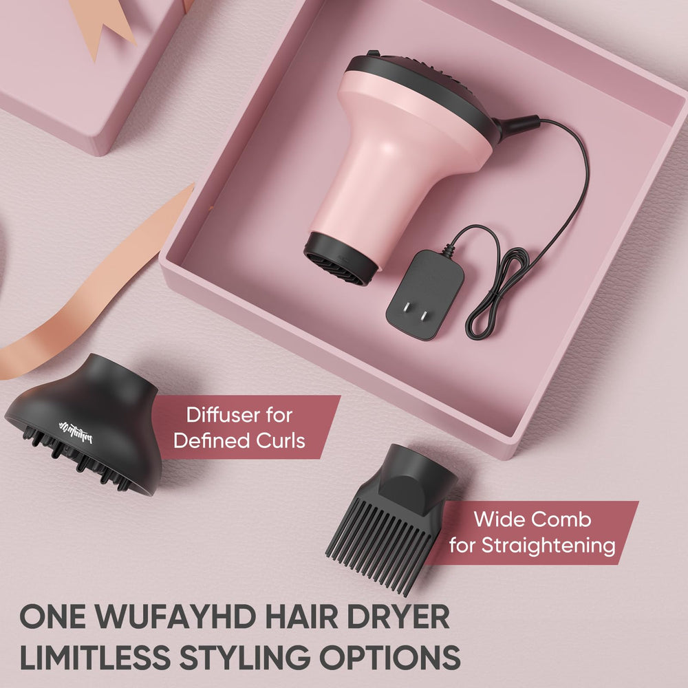 WUFAYHD travel-friendly dryer supports on-the-go styling