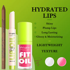 Wugbc clear shimmer lip balm adds a subtle glossy highlight.