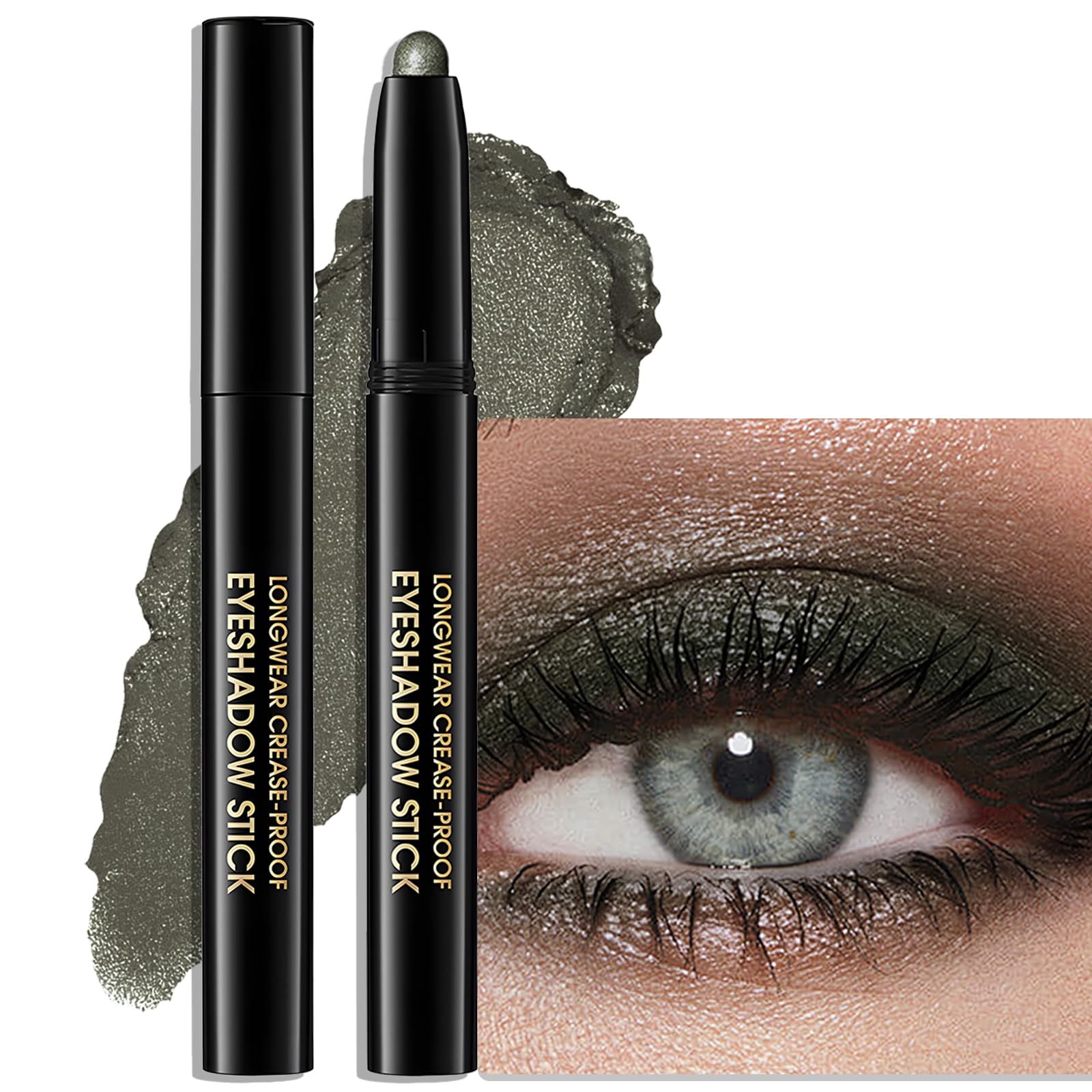 Wugbc Eyeshadow Stick Green with twist-up packaging for quick on-the-go color