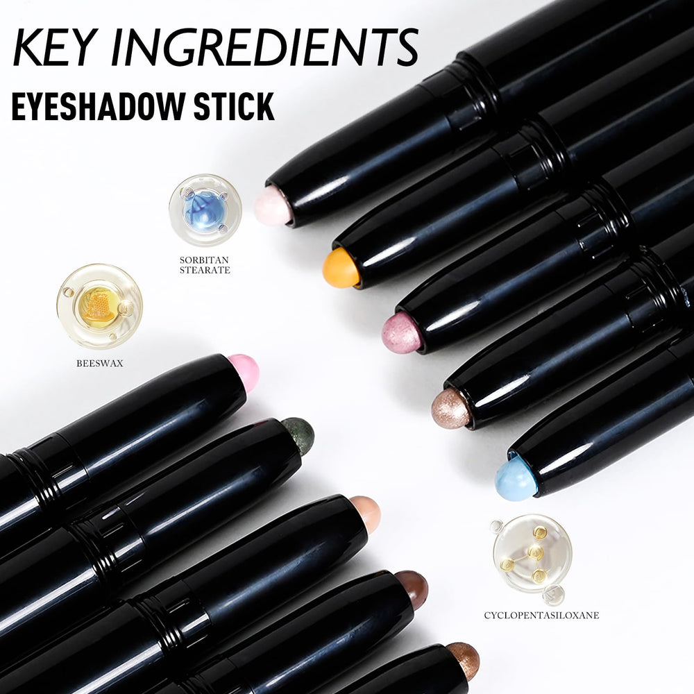 Wugbc Eyeshadow Stick Light Taupe wear test shows crease-proof, long-lasting color.