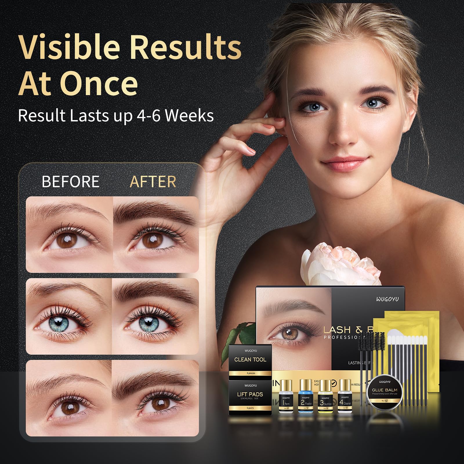 WUGOYU perm lotion and fixative set for easy lift