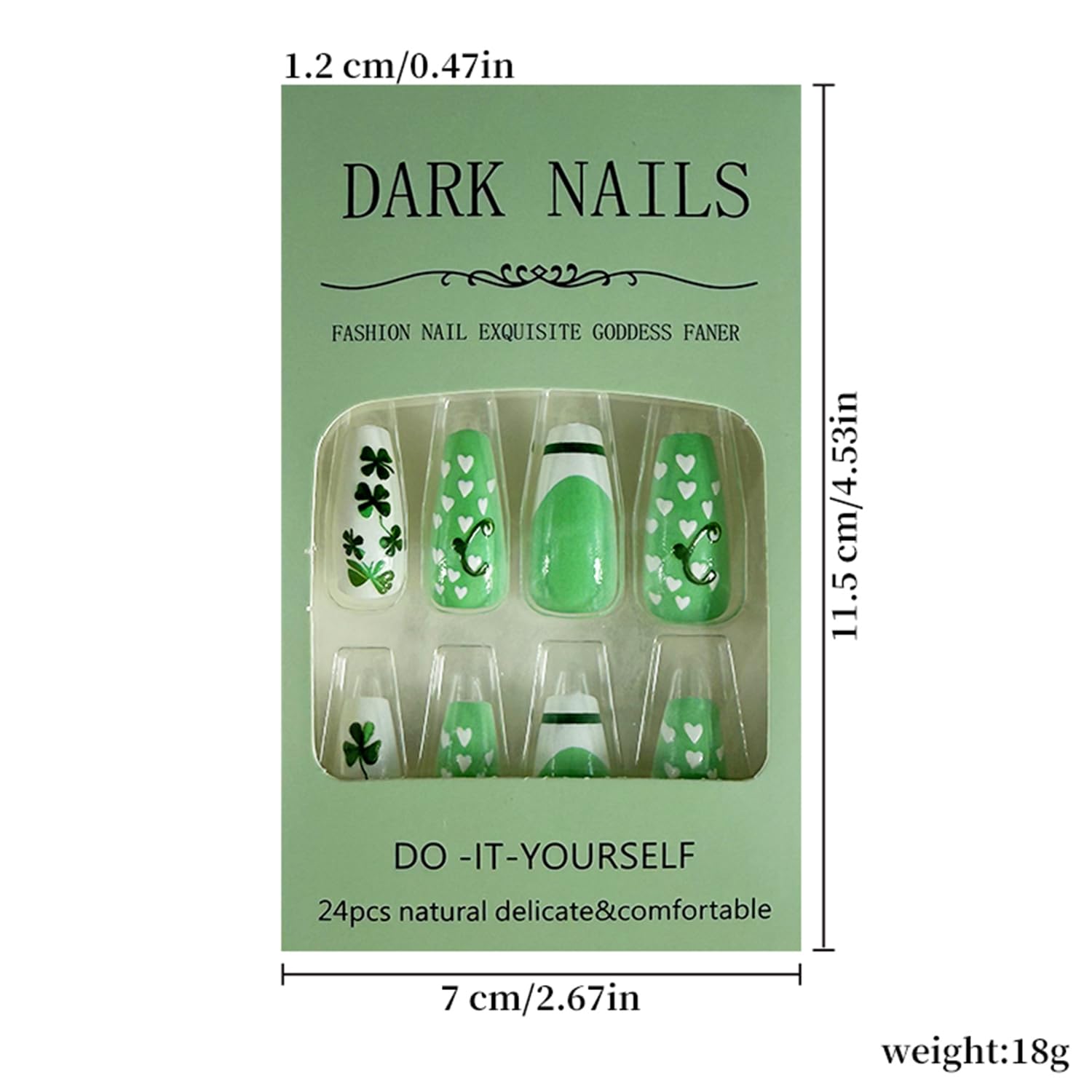 Uñas WULIUFLY Día de San Patricio, kit con accesorios para aplicación