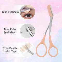 WWZJ detachable comb head on eyebrow trimmer scissors for easy cleaning