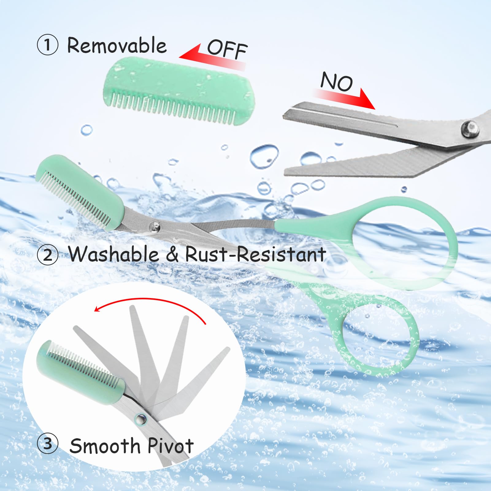 WWZJ compact eyebrow trimmer scissors with non-slip handles in use