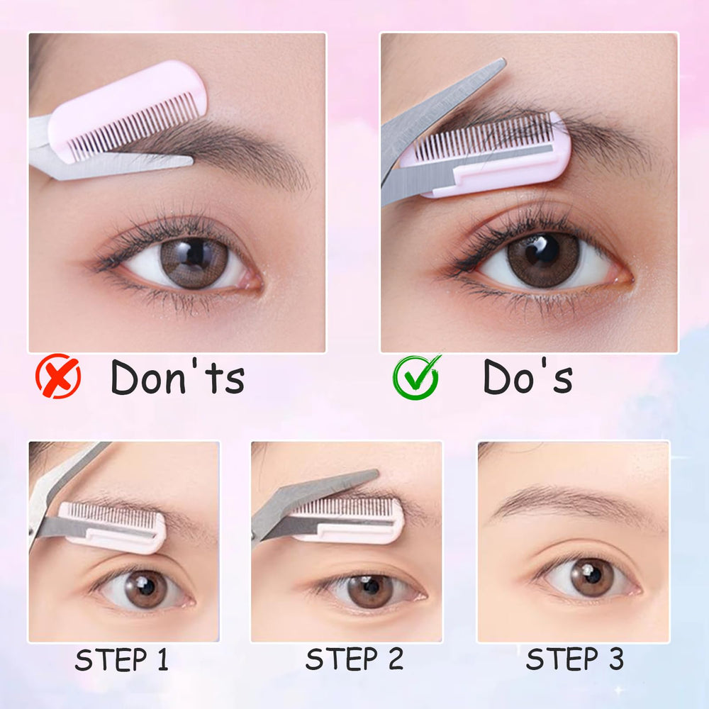 WWZJ portable eyebrow trimmer scissors in a pocket-size kit