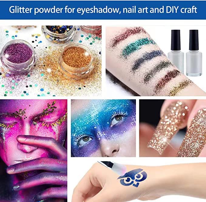 Polvos de brillo 24 colores wxfhtda para maquillaje temporal