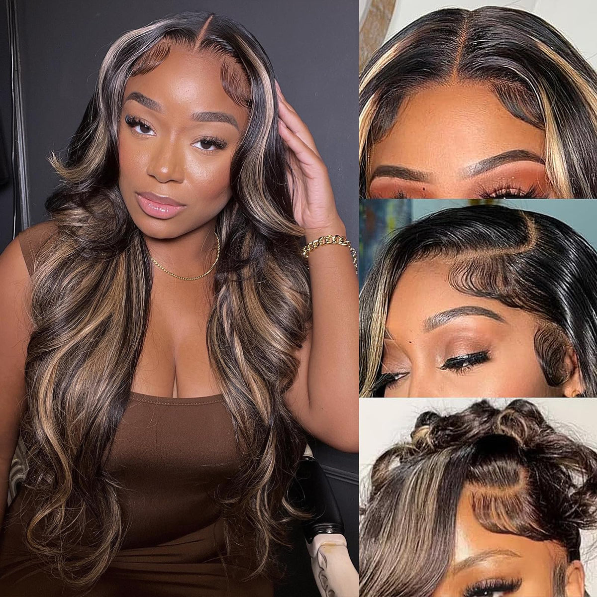 WXG 30-inch 1B/27 balayage ombre lace front wig with natural shine and length