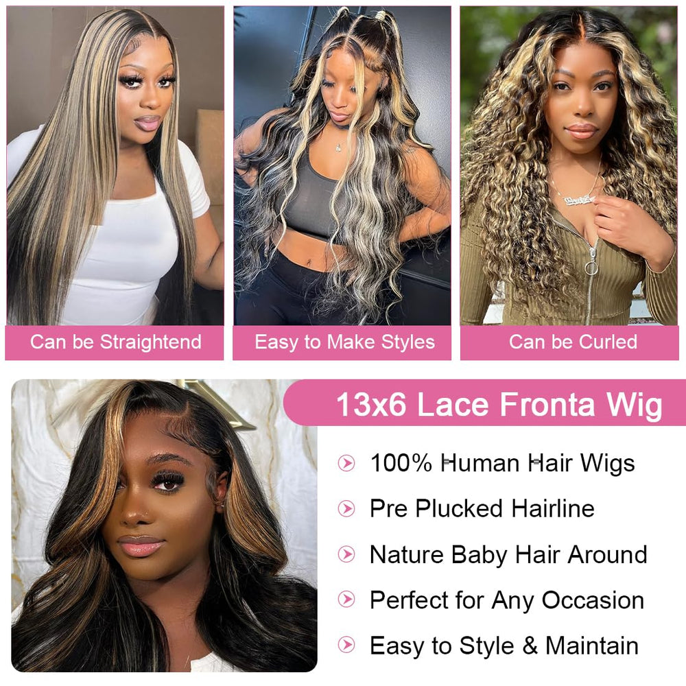 WXG HD transparent lace front wig with pre-plucked natural hairline and baby hairs