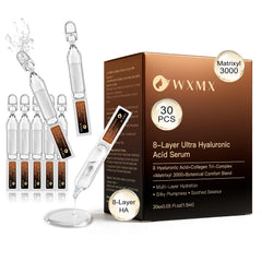 WXMX Ultra Hyaluronic Acid Serum: eight-layer hydration for dewy skin.