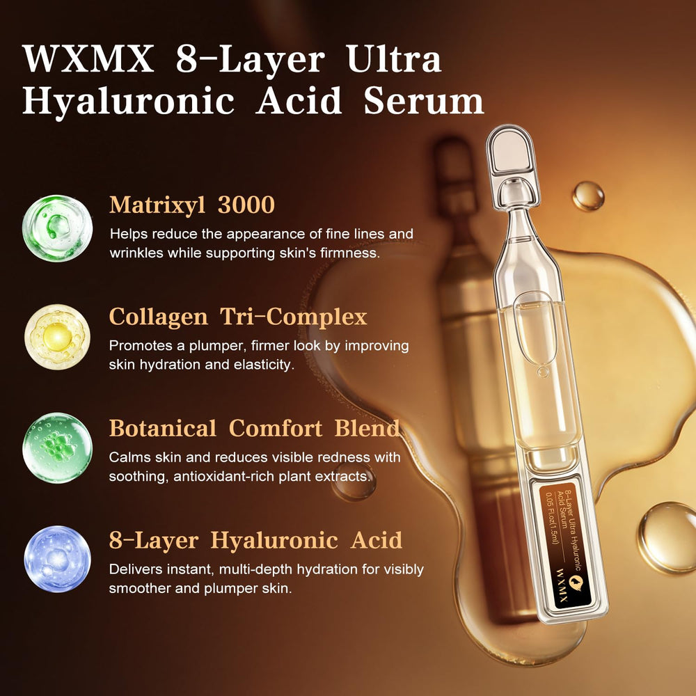 WXMX Ultra Hyaluronic Acid Serum with lightweight texture.