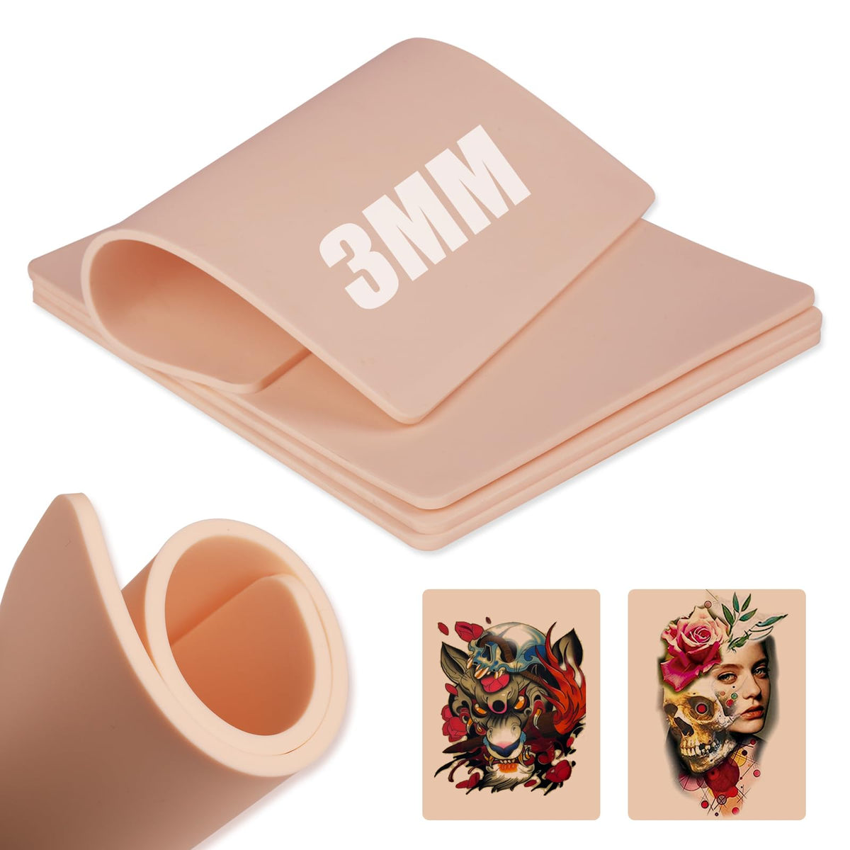 WZPB Tattoo Skin 3MM packaging seals for hygienic practice sheets.