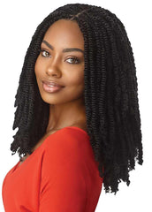 Close-up of X-pression Twisted Up fibers with soft texture and natural movement.
