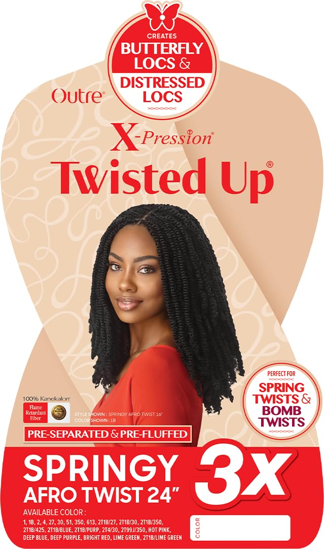 X-pression Twisted Up 3X worn model showcasing versatile springy twists.