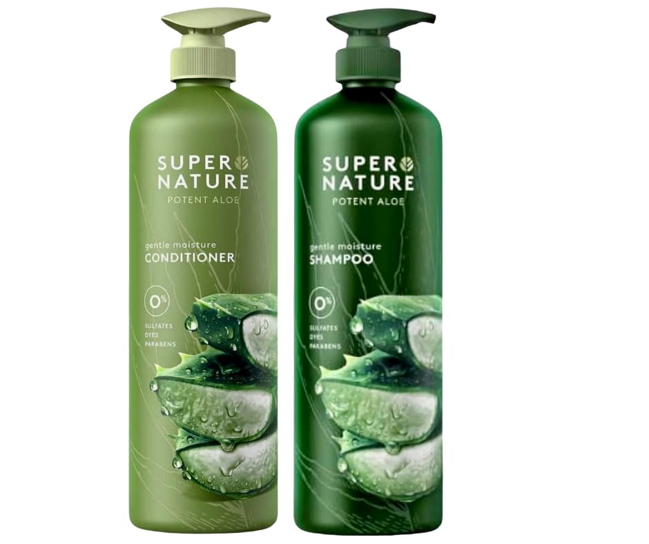 XALEZ Super Nature Potent Aloe shampoo and conditioner with Bronze Microtex Towel for refreshed, hydrated hair.