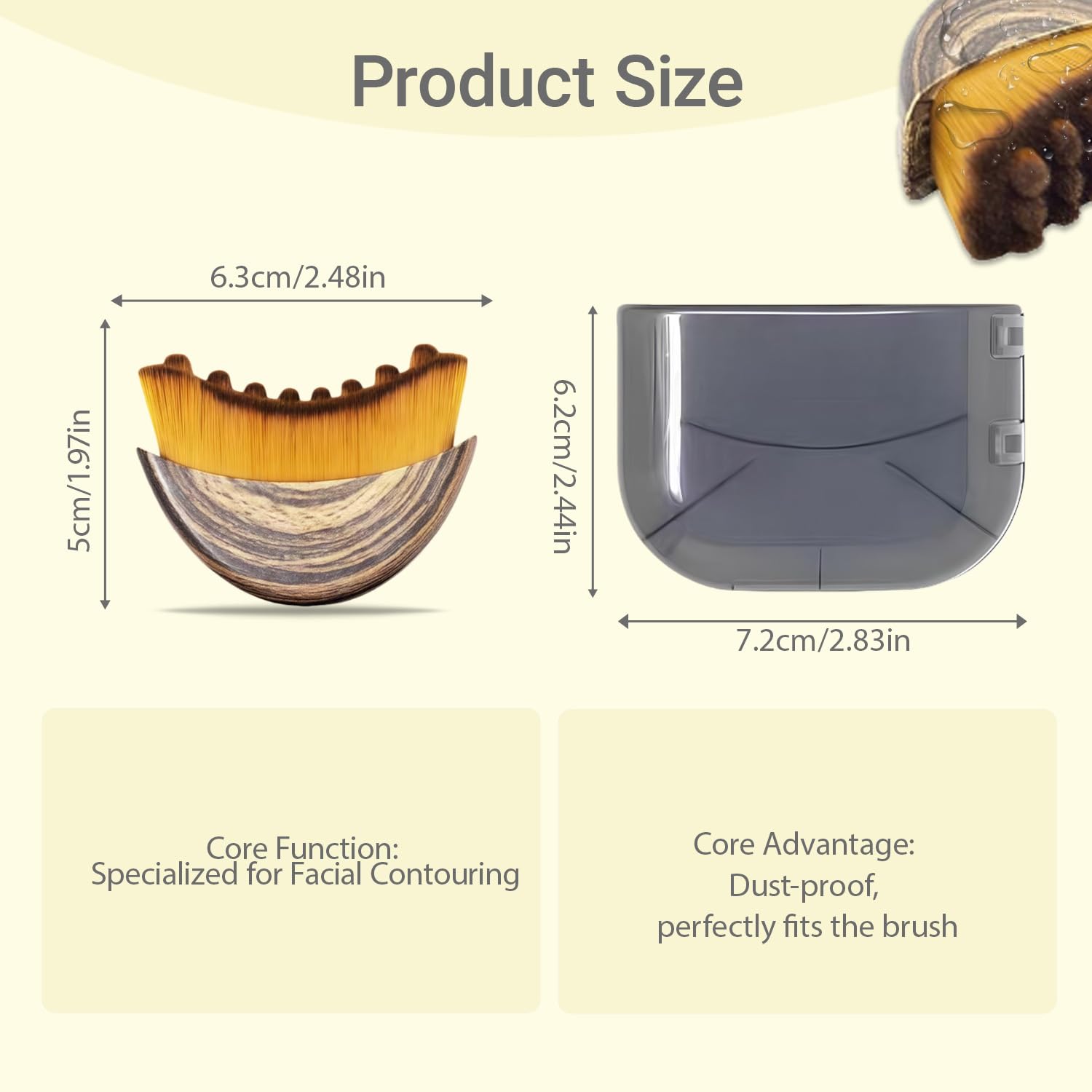 XALVRIONIX compact travel-size brush fits any skincare bag.