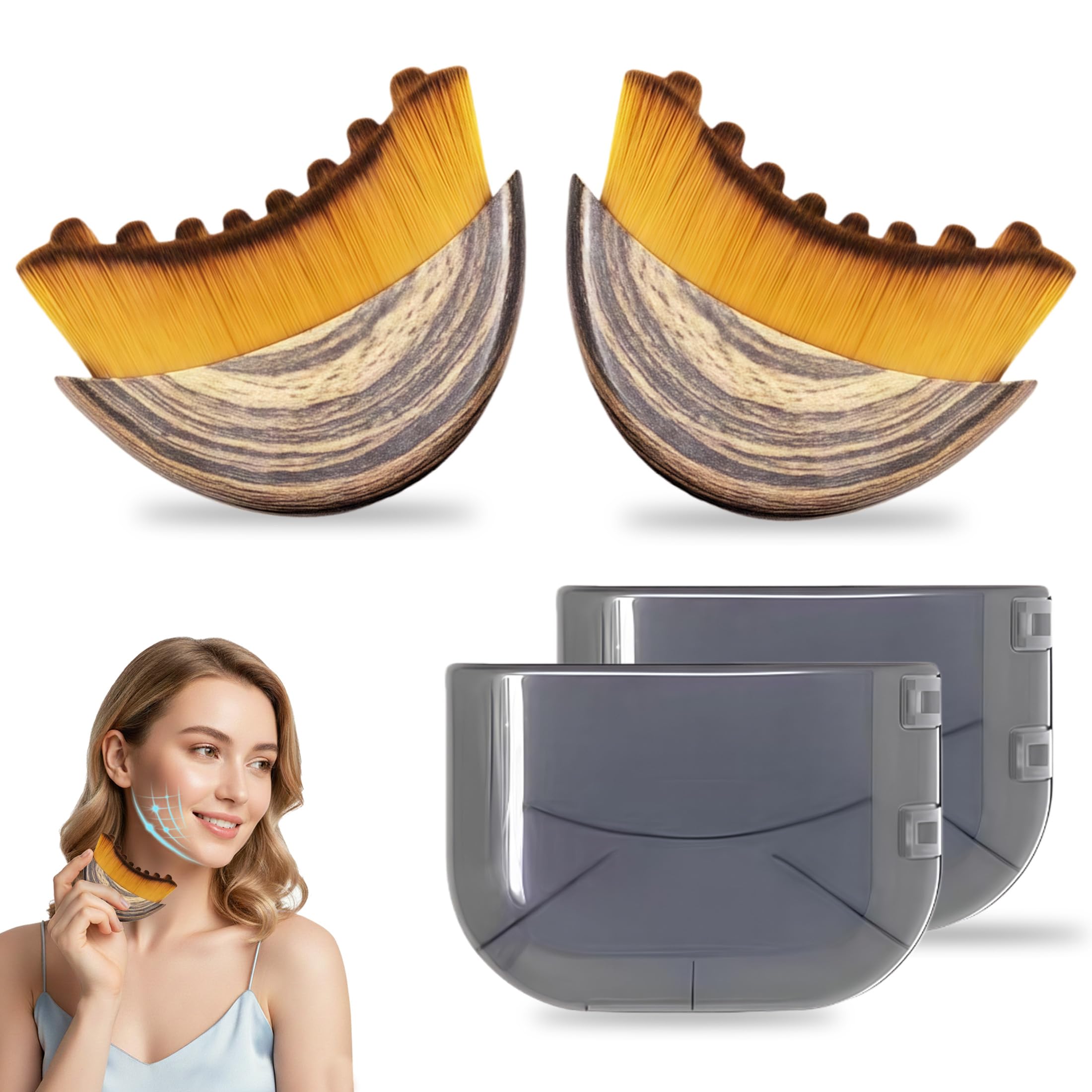 XALVRIONIX lymphatic contour face brush for precise contouring and absorption.