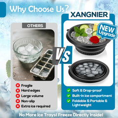 XANGNIER collapsible face bowl folds for easy travel storage.