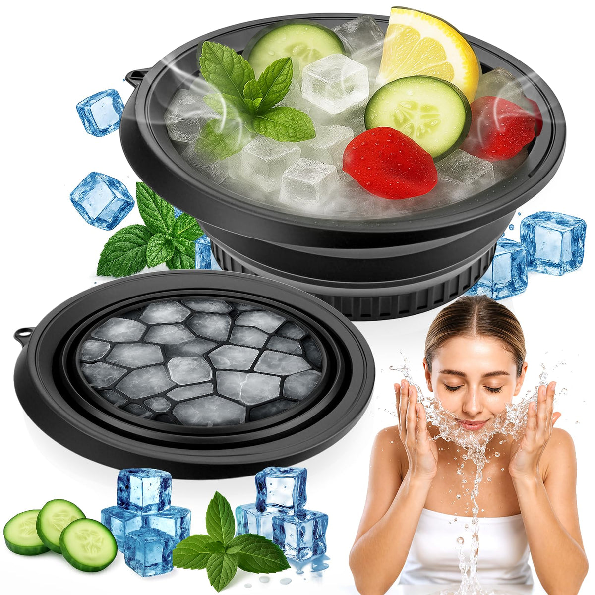 XANGNIER face bowl with built-in ice tray enables consistent cooling at home.