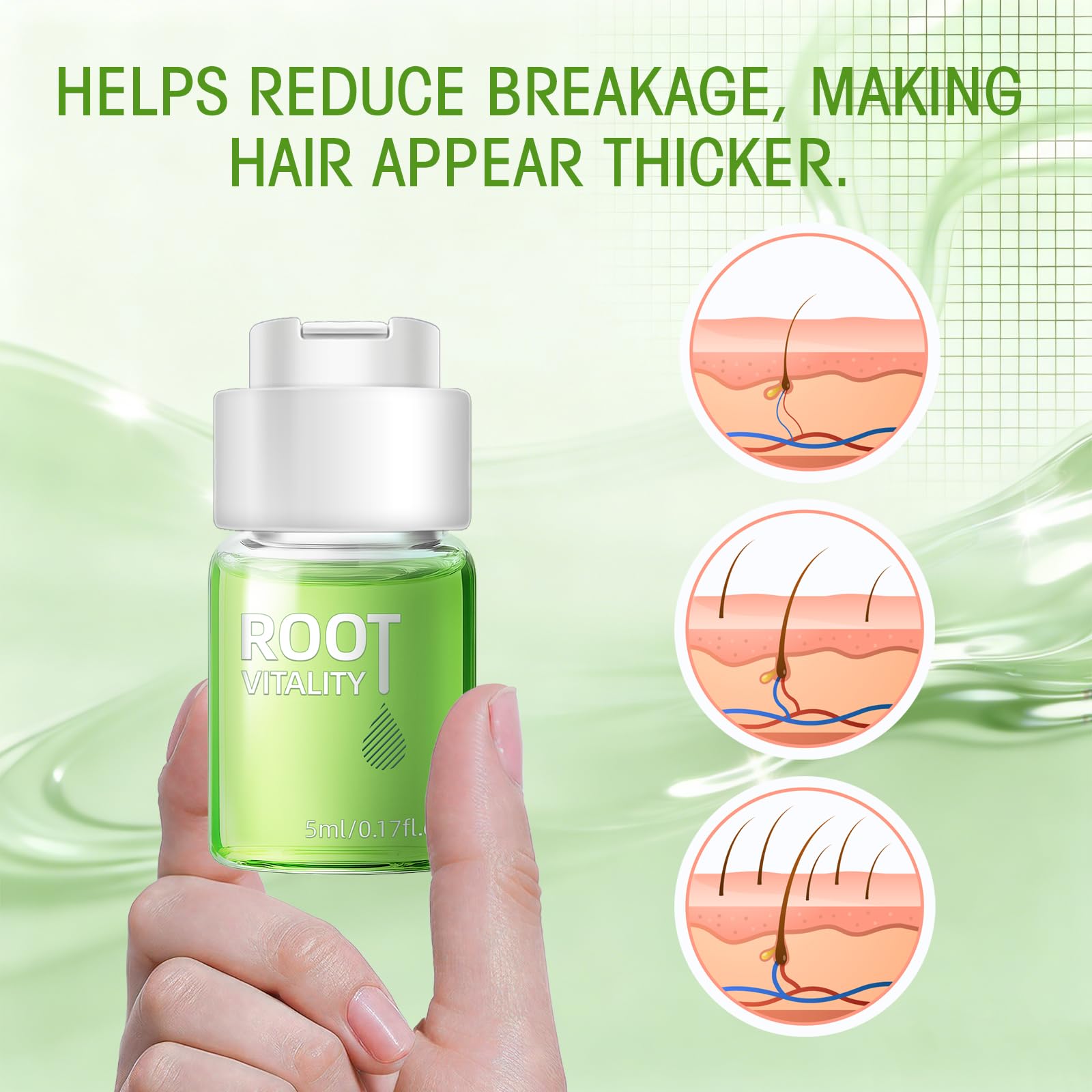 Textura ligera no grasa del serum Xaninp para cabello limpio.