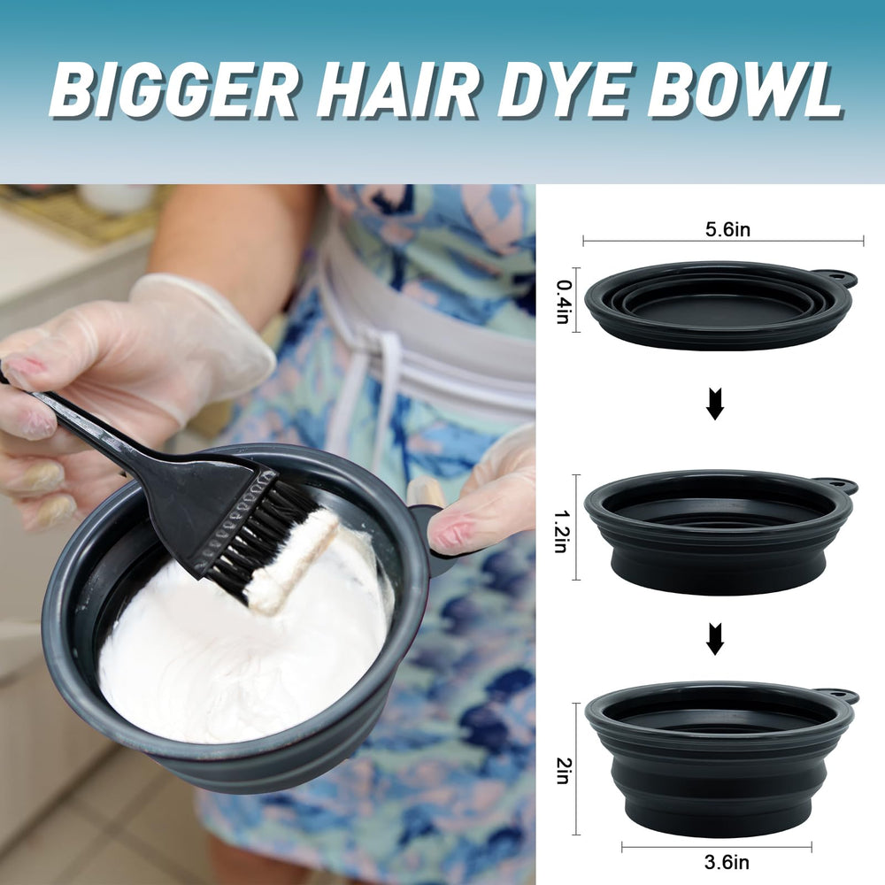 Xarchy kit bowl and brushes ready for precise, even dye application at home.