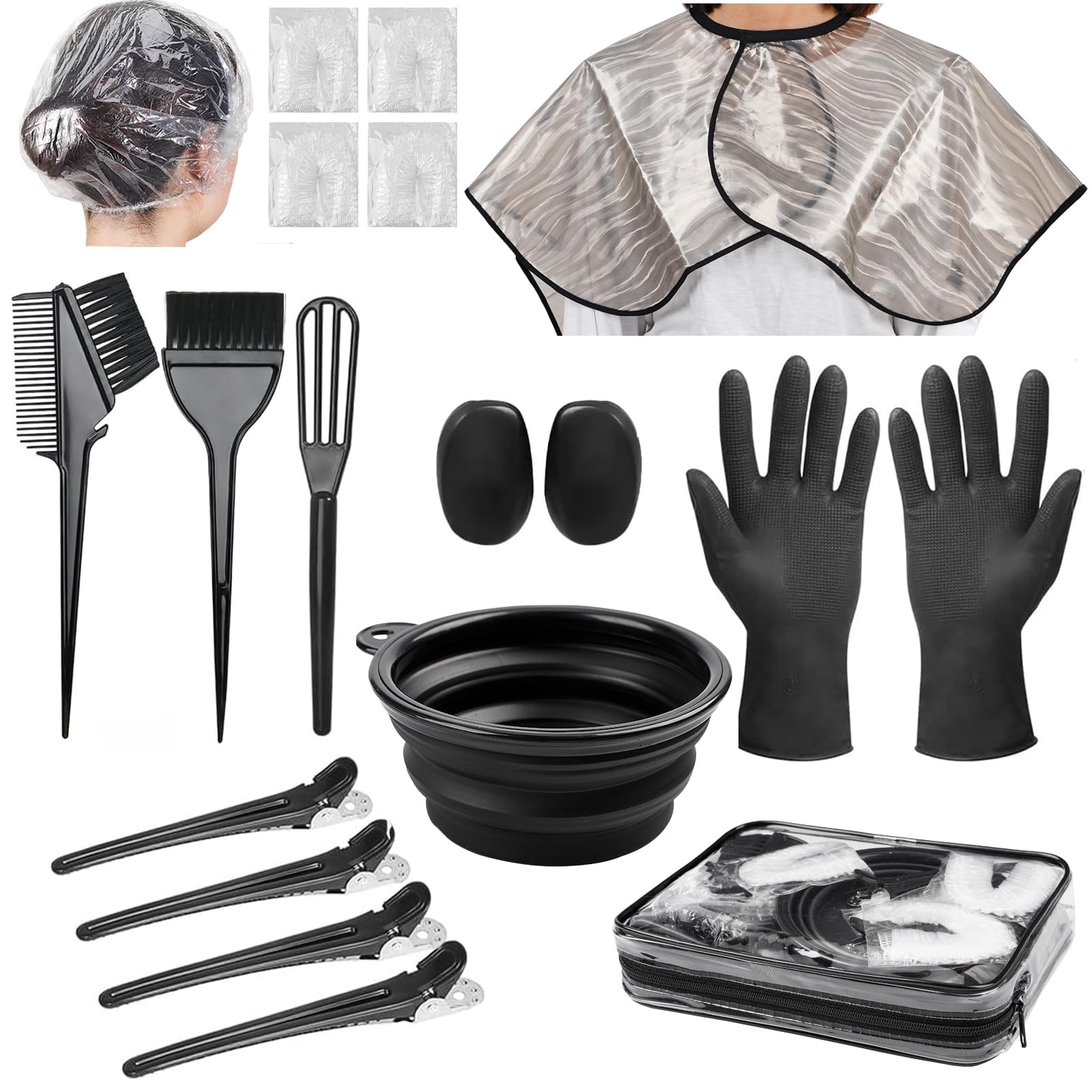 Xarchy 19pcs hair bleach kit box and bag keeps tools organized for home use.