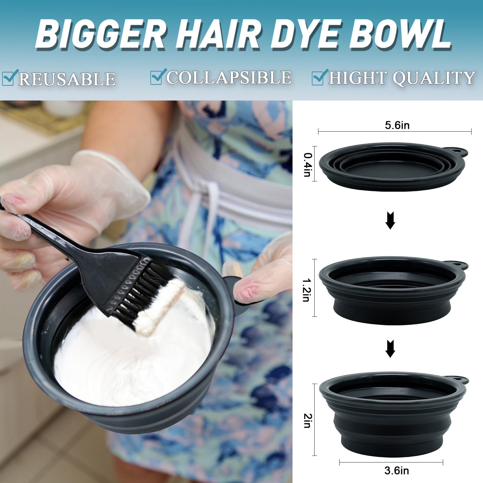 Xarchy folding color bowl for quick, clean mixing.