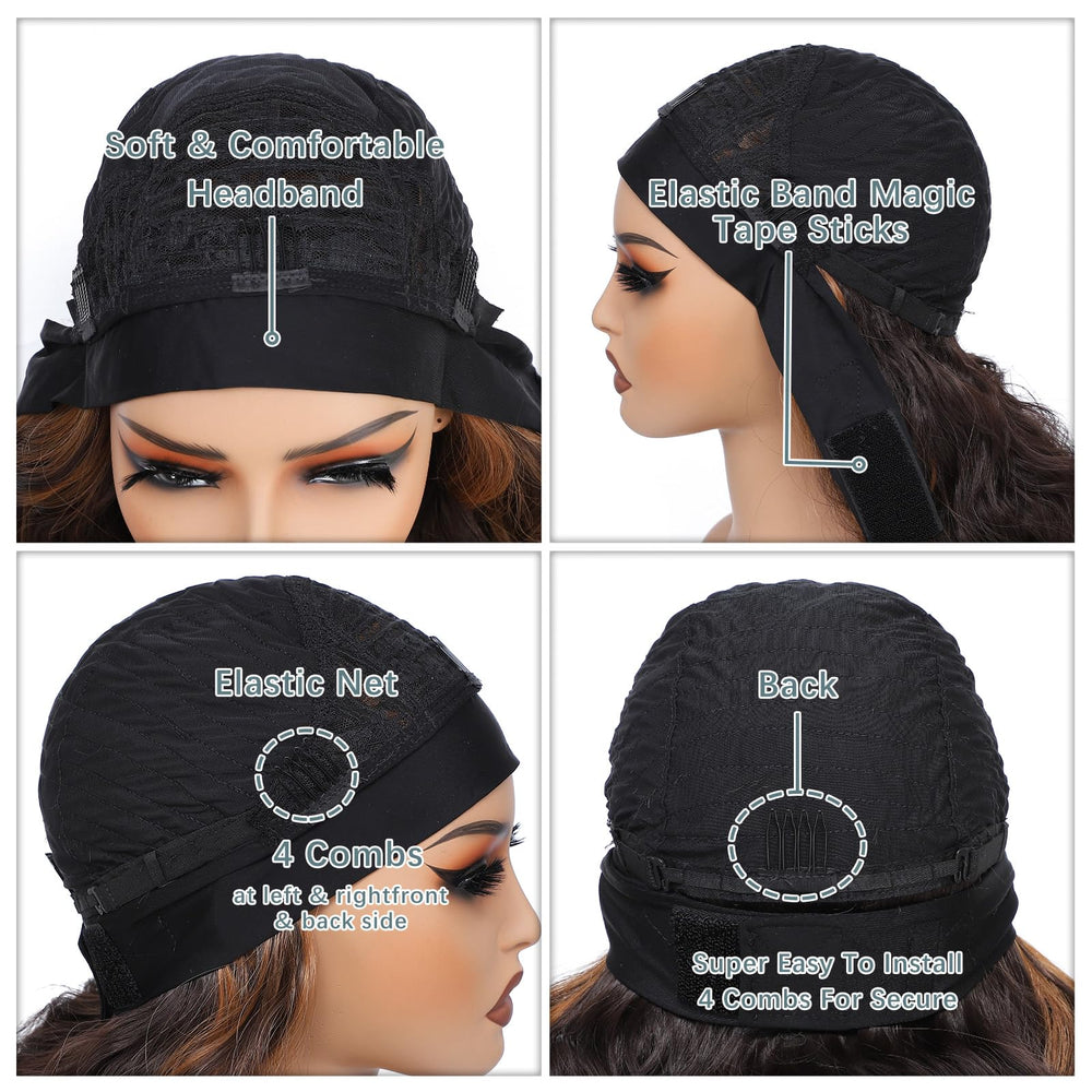 xccoco highlight headband wig showing color details for a dynamic look