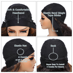 xccoco highlight headband wig showing color details for a dynamic look